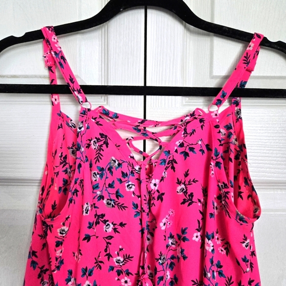 Torrid Pink Floral Spaghetti Strap Polyester Camisole Blouse. Women’s S-0 (L-10) - Picture 8 of 13
